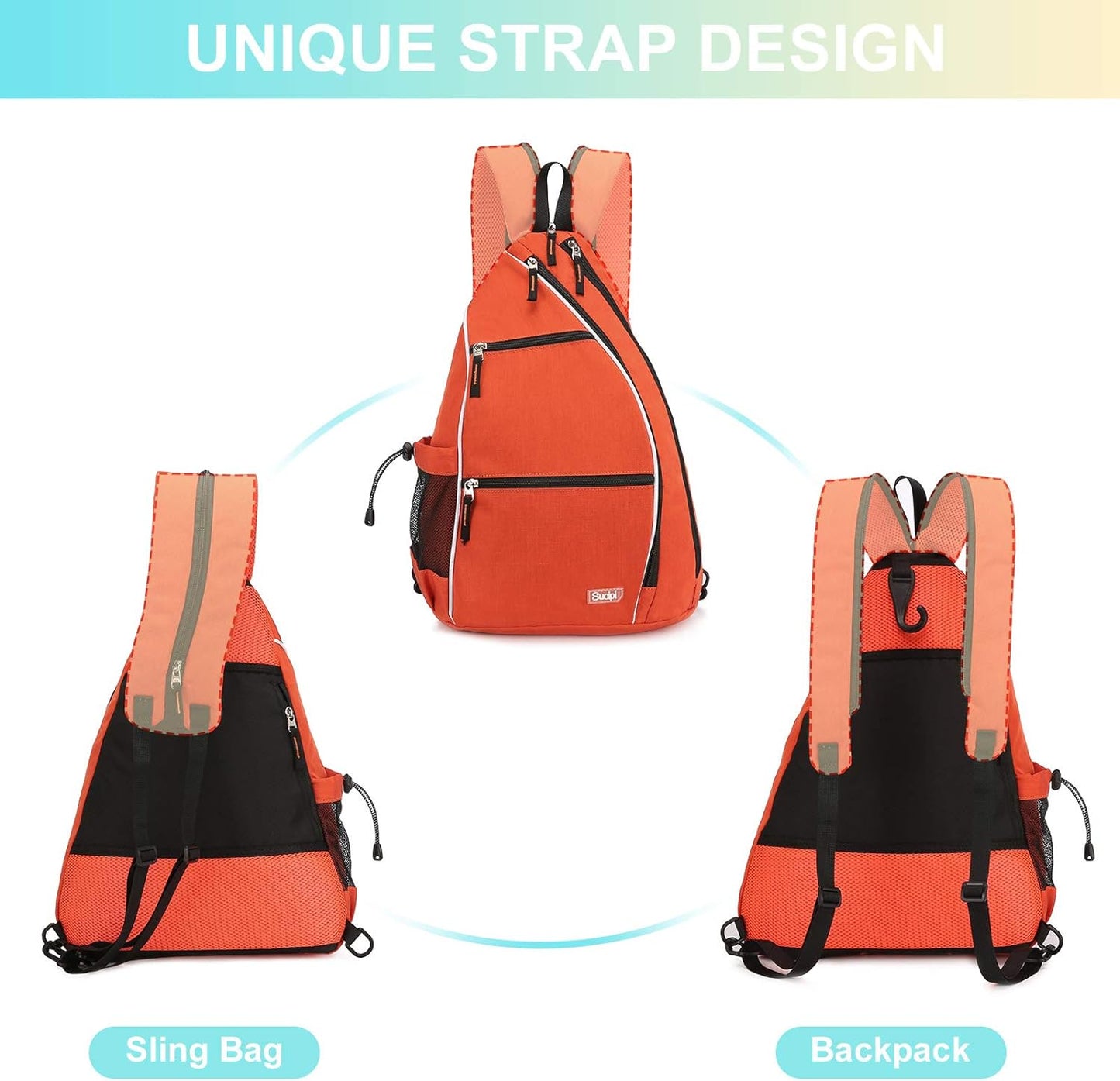 Pickleball Bag - Men'S & Women'S Pickleball Backpack, Adjustable Sling Bag W/Fence Hook/Large Capacity/Safety Pocket