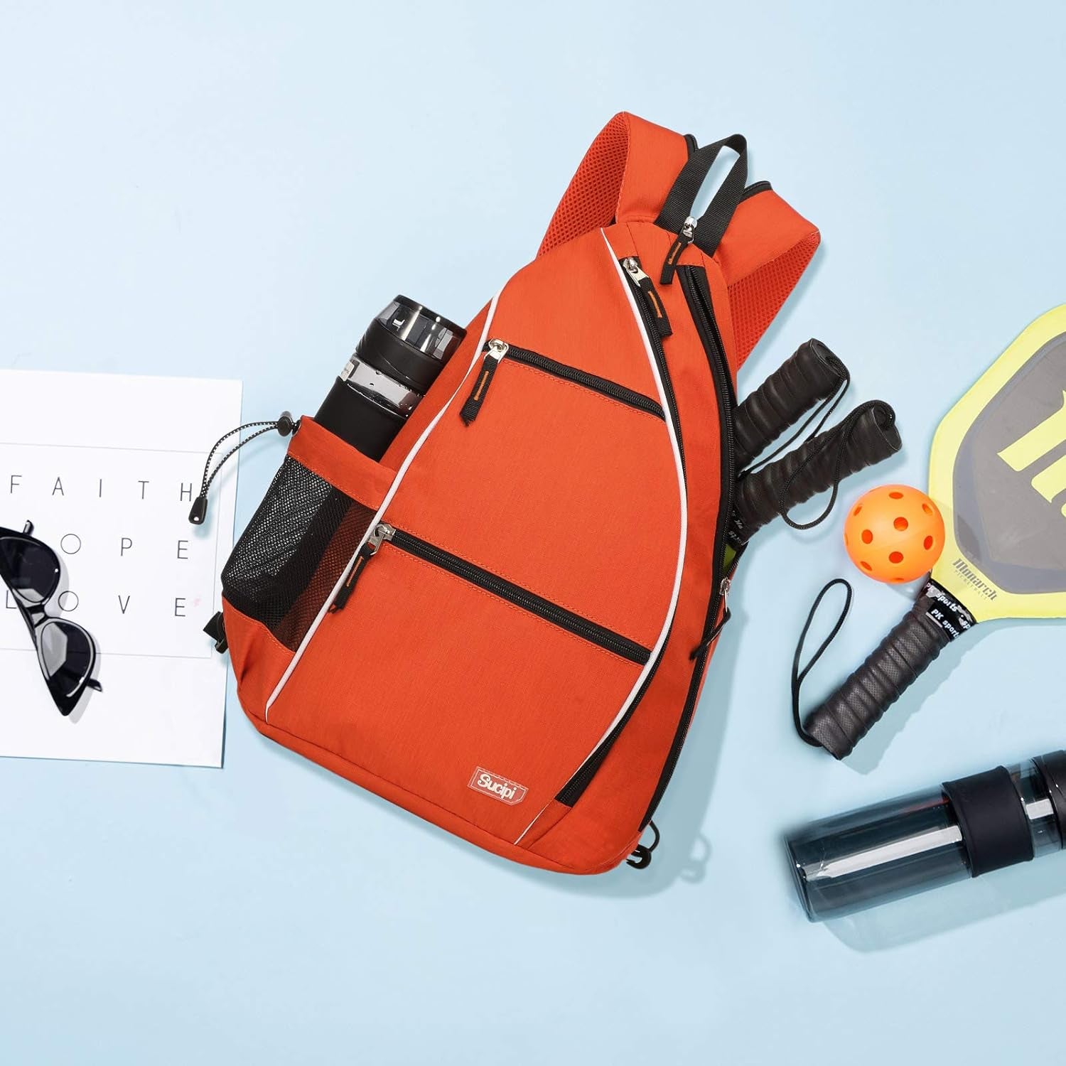 Pickleball Bag - Men'S & Women'S Pickleball Backpack, Adjustable Sling Bag W/Fence Hook/Large Capacity/Safety Pocket